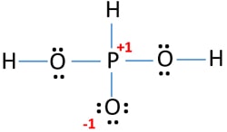 mark charges on atoms in H3PO3